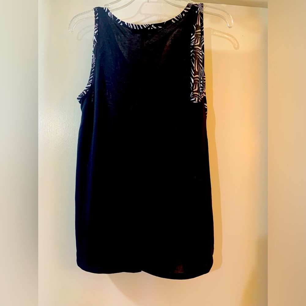 Loft a-line top. Black and white.